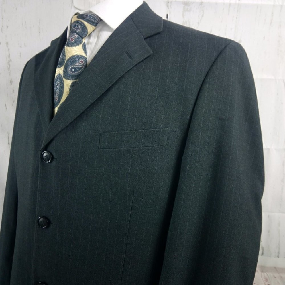 George 42S Dark Gray Striped Suit Blazer Sports Co